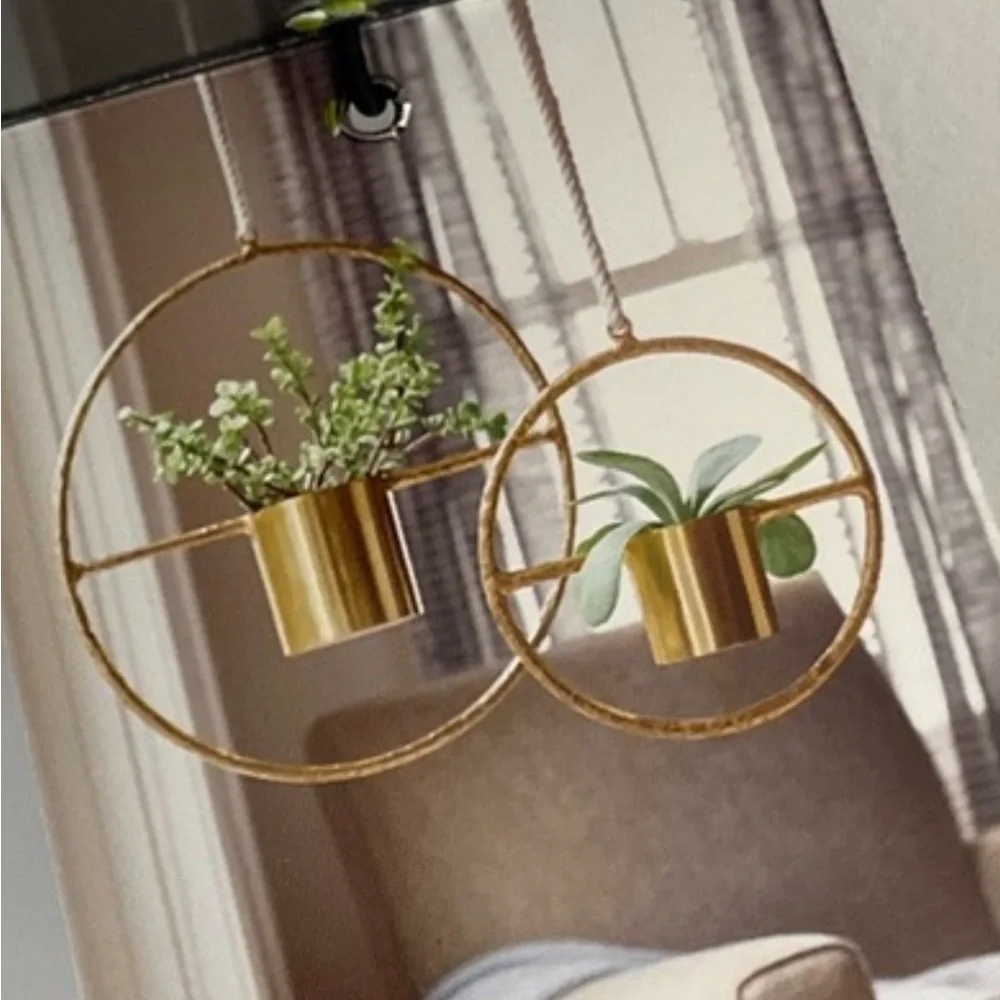 Threshold Gold Hanging Planter Bundle Set of 2 NWT